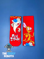 Load image into Gallery viewer, Ren and Stimpy Red Socks
