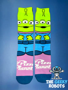 Pizza Planet Alien Socks
